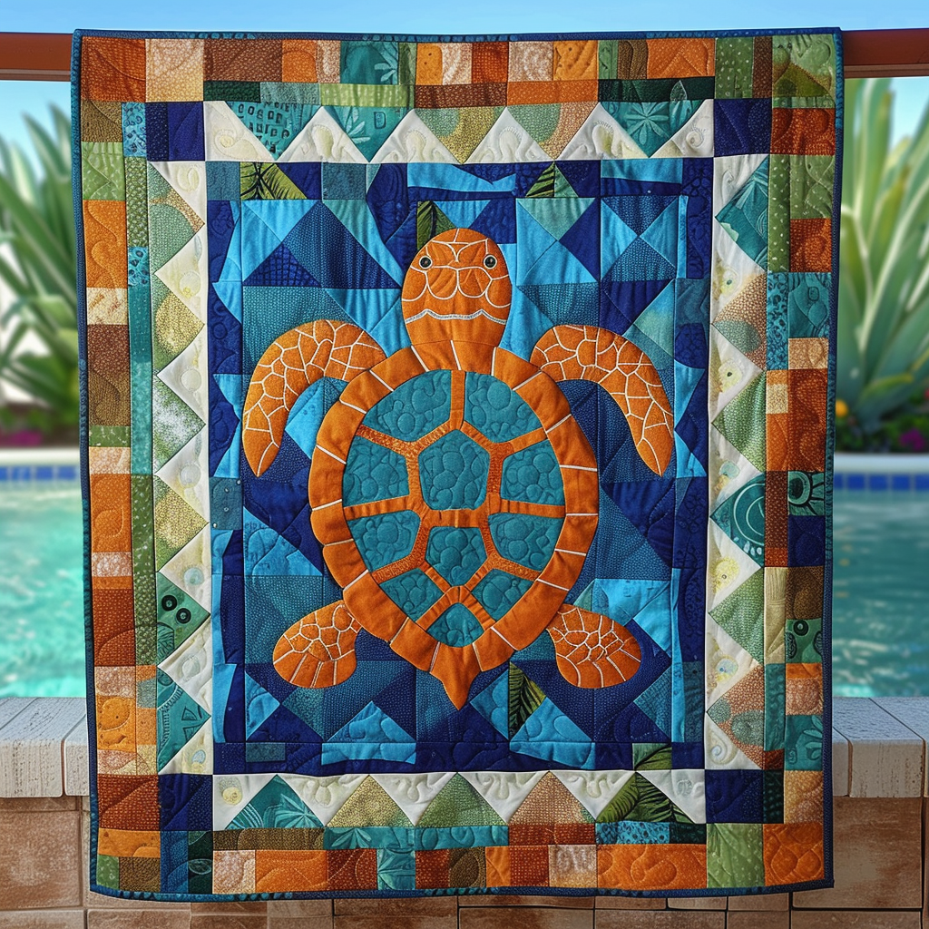 Turtle Tides Quilted Blanket NCU0NT126