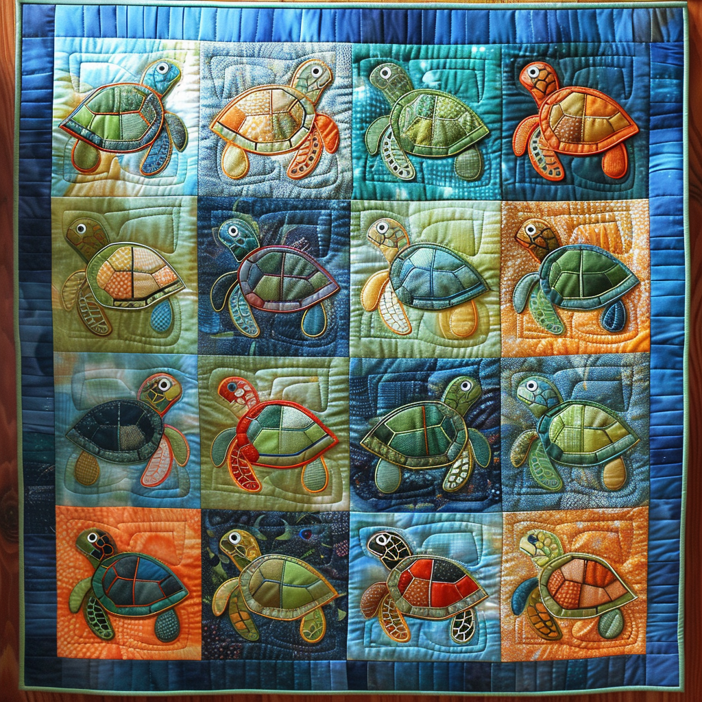 Turtle Time Quilted Blanket NCU0TH664