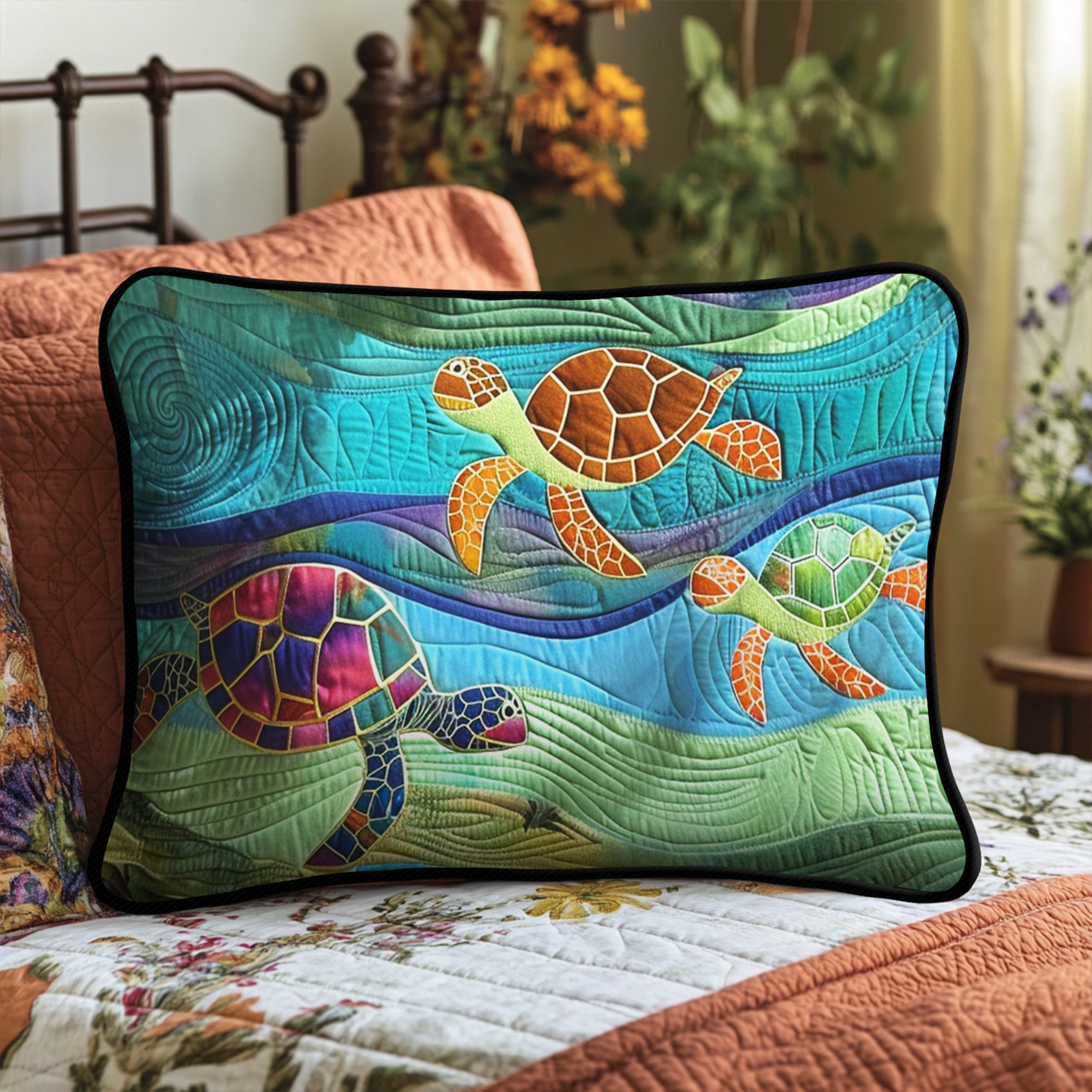 Turtle Trio Quilted Bedding Pillow Case NCU0NT2002