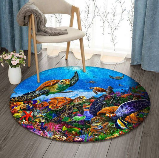 Turtle BT200931RR Round Area Rug