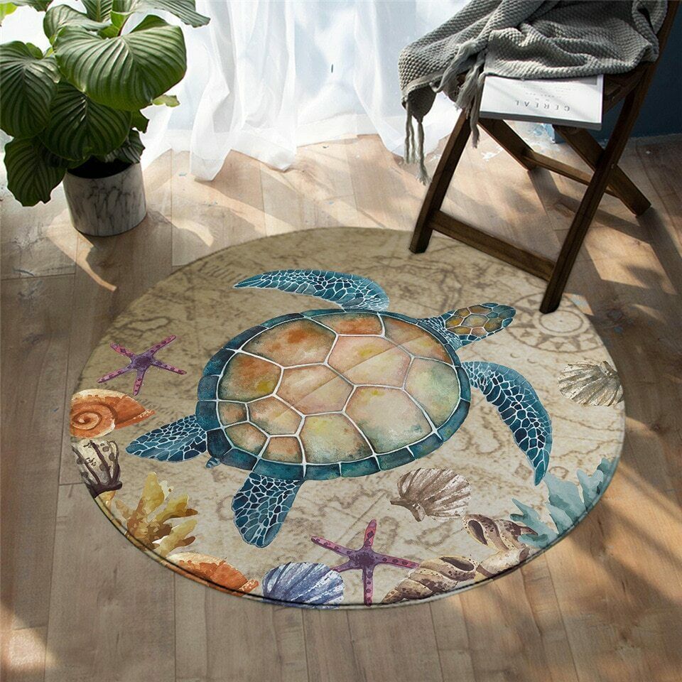 Turtle CLA2709282RR Round Area Rug