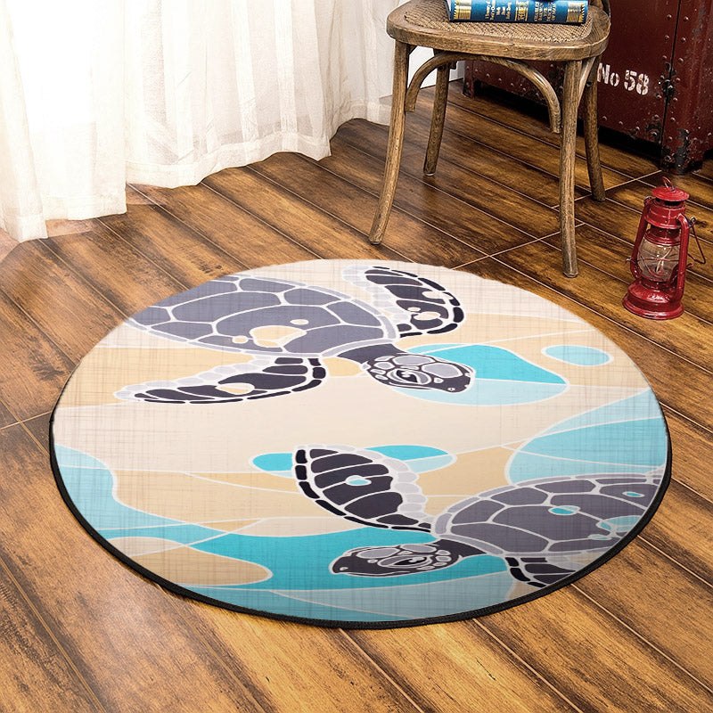 Turtle DP190837RR Round Area Rug