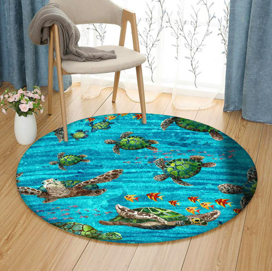 Turtle HM080850 Round Area Rug