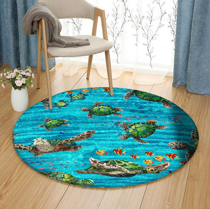 Turtle HM080850 Round Area Rug