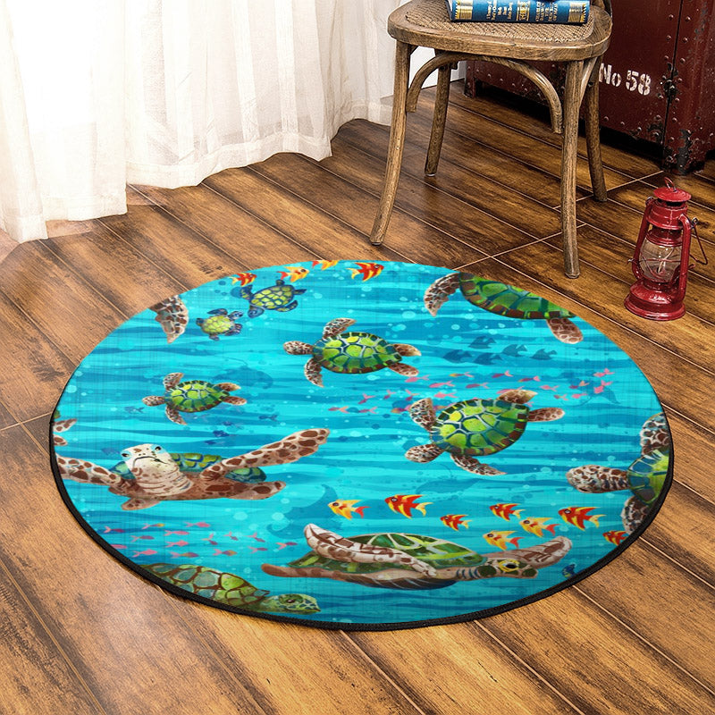 Turtle HM080850 Round Area Rug