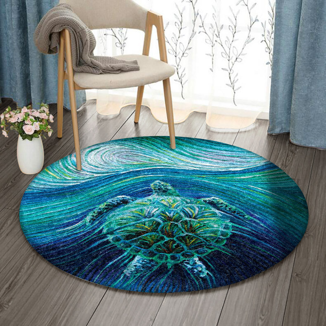 Turtle HN180983RR Round Area Rug