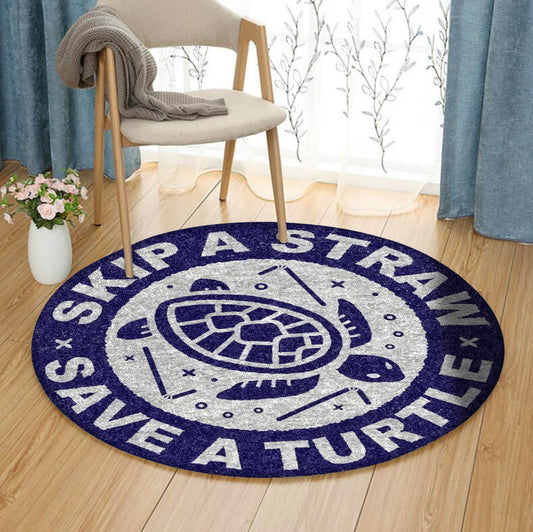 Turtle HT270822TM Round Area Rug