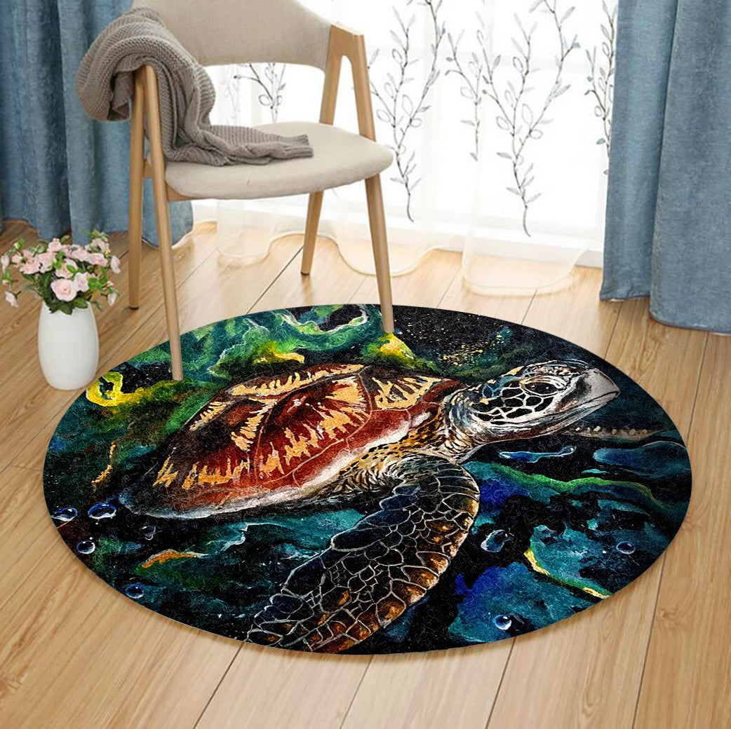 Turtle QN080855 Round Area Rug