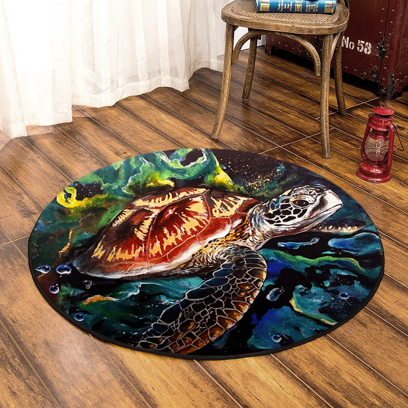 Turtle QN080855 Round Area Rug