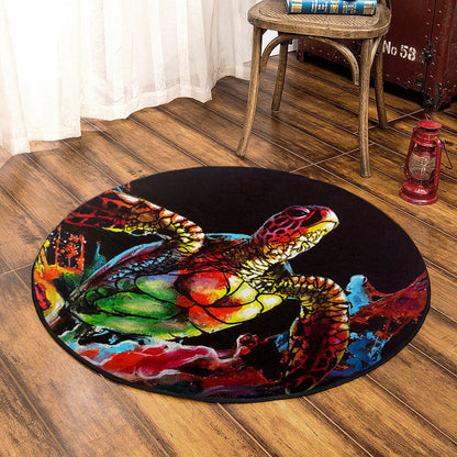 Turtle QN080856 Round Area Rug