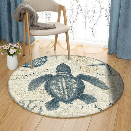 Turtle QN120817PT Round Area Rug