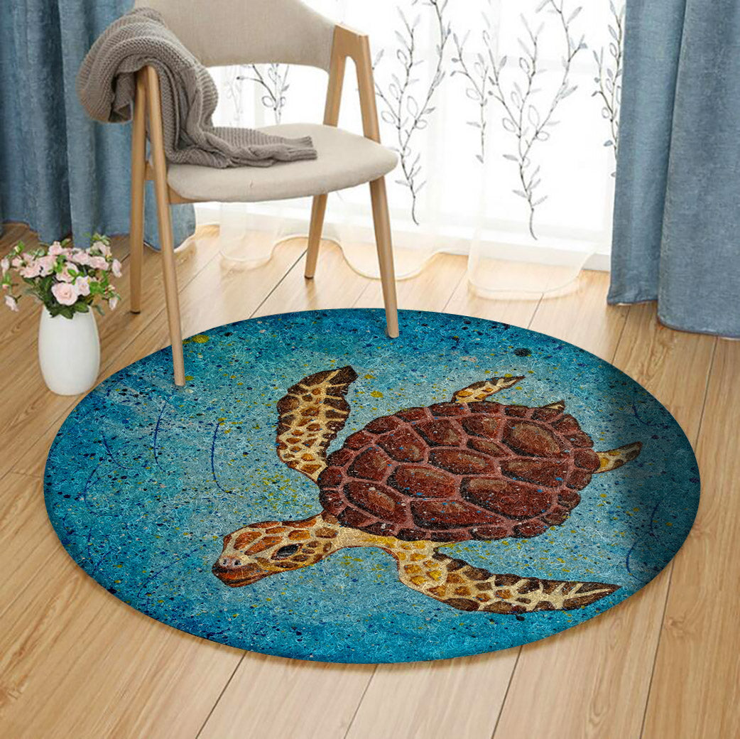 Turtle TN050819 Round Area Rug