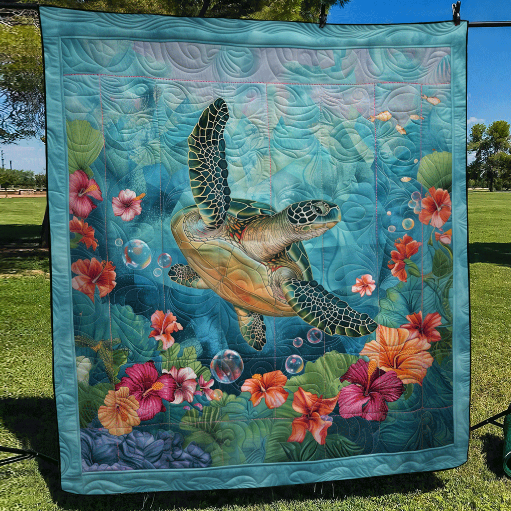 Sea Turtle Quilted Blanket NCU0VT52