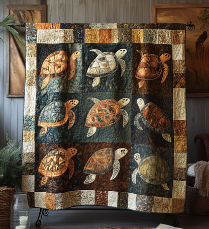 Turtle Fossil Quilted Blanket NCU0DV941