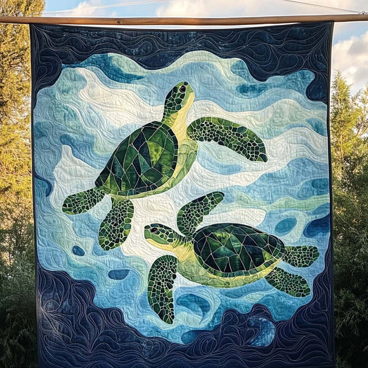 Turtle Harmony Quilted Blanket NCU0NT738