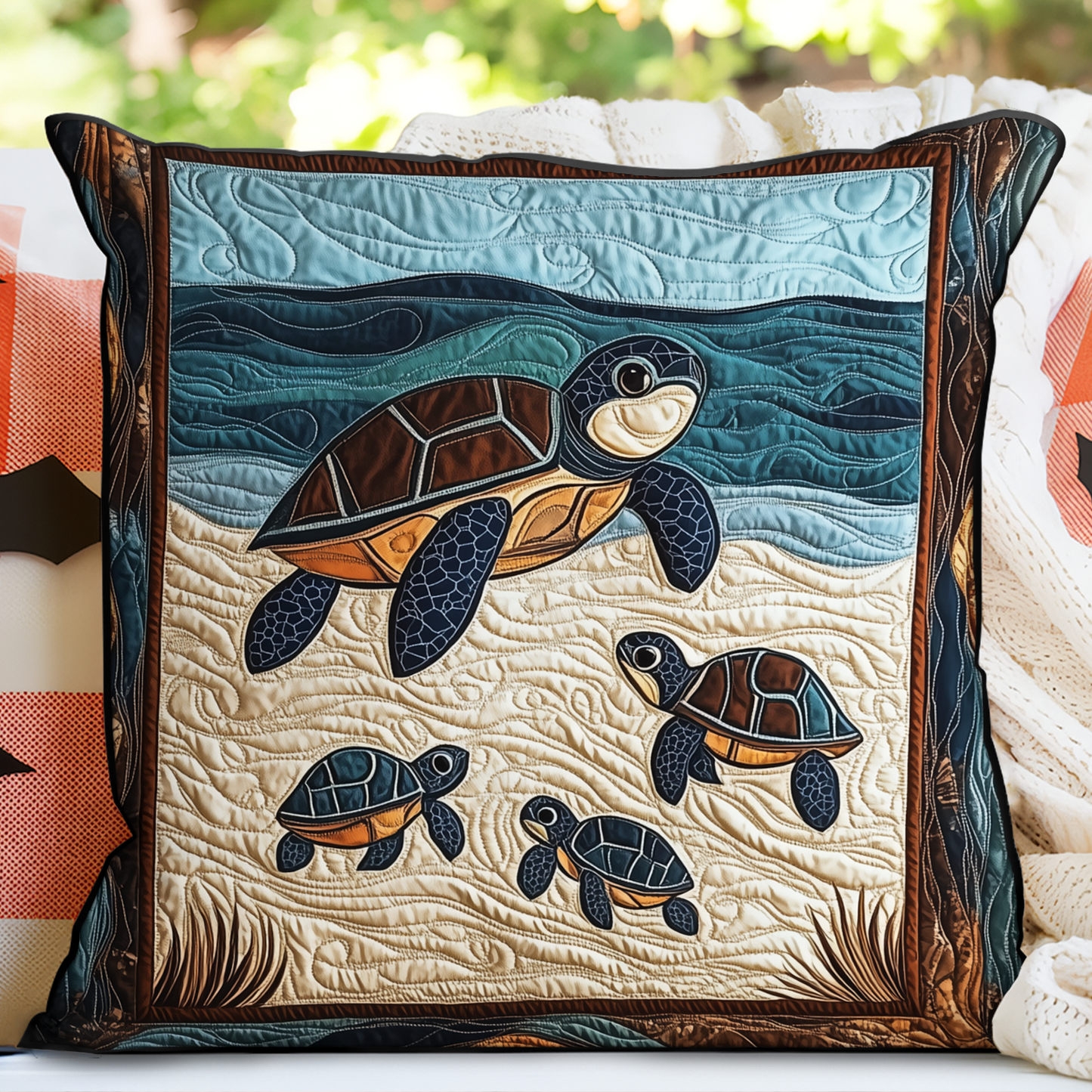 Turtle Haven Quilted Pillow Case NCU0DK3164