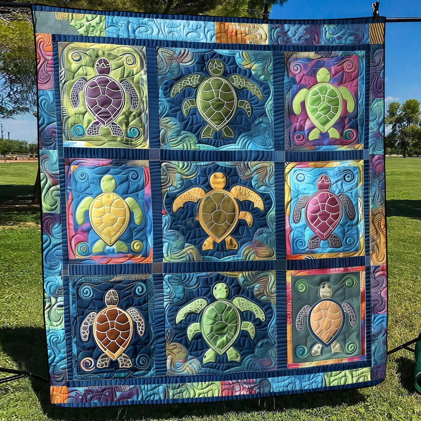 Turtle Serenity Quilted Blanket NCU0TL682