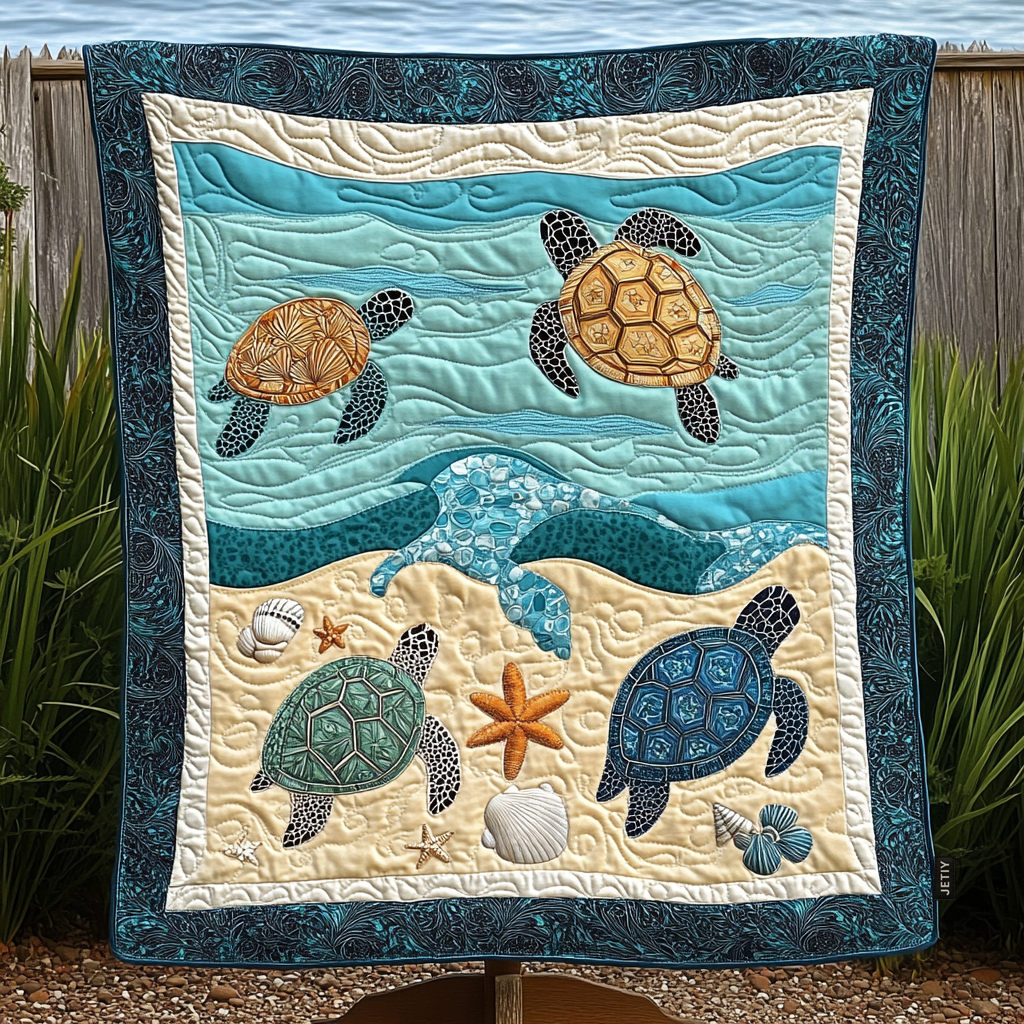 Turtle Tide Quilted Blanket NCU0DK2339