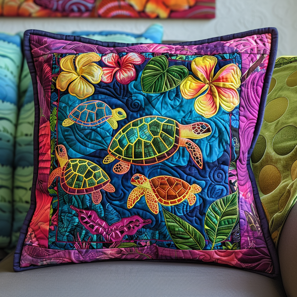 Turtle Tide Quilted Pillow Case NCU0TL491