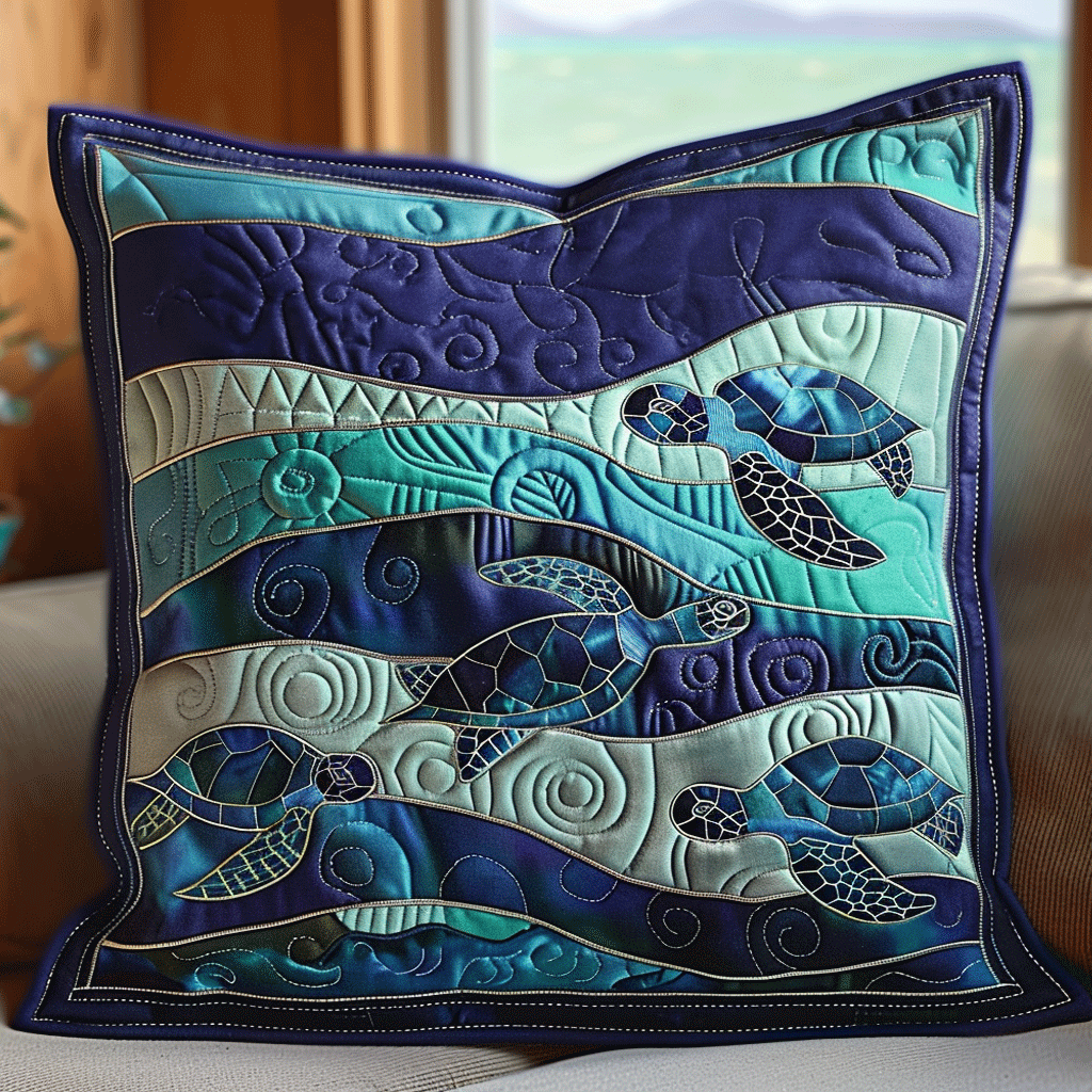 Turtle Whisper Quilted Pillow Case NCU0TL654