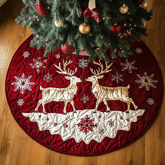 Twilight Antlers Christmas Quilted Tree Skirt NCU0DK1469