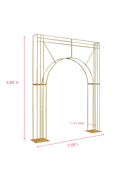 9.8ft Tall Gold Metal Wedding Backdrop Arch