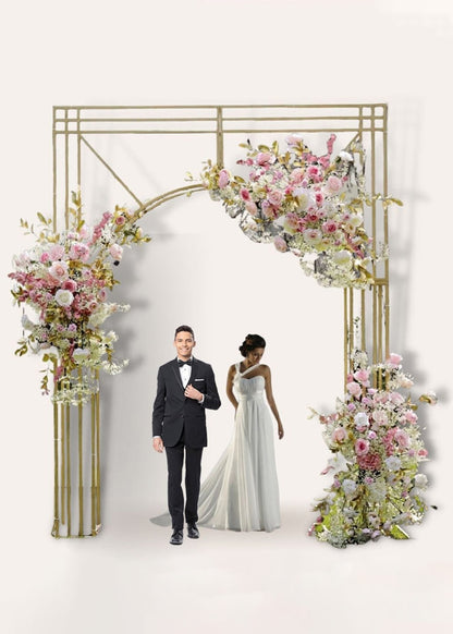 9.8ft Tall Gold Metal Wedding Backdrop Arch