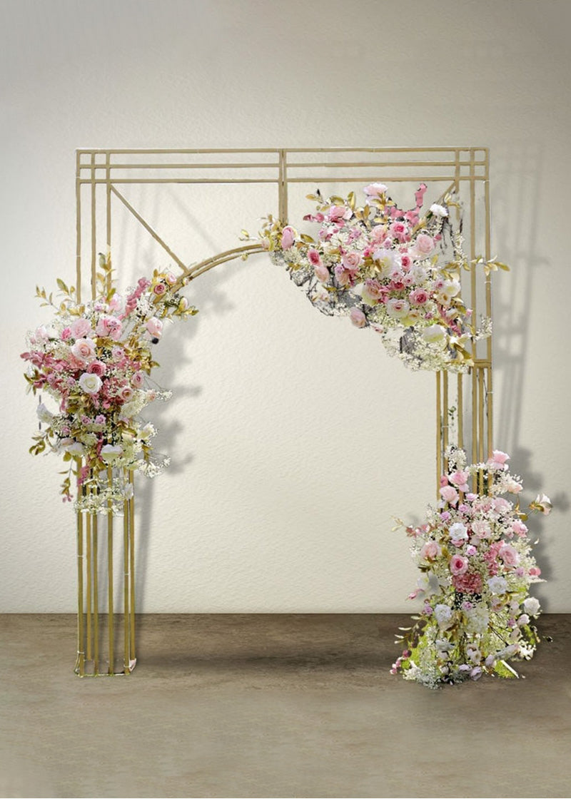 9.8ft Tall Gold Metal Wedding Backdrop Arch