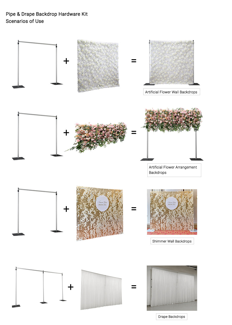 8′ x 8′ | Pipe & Drape Backdrop Hardware Kit