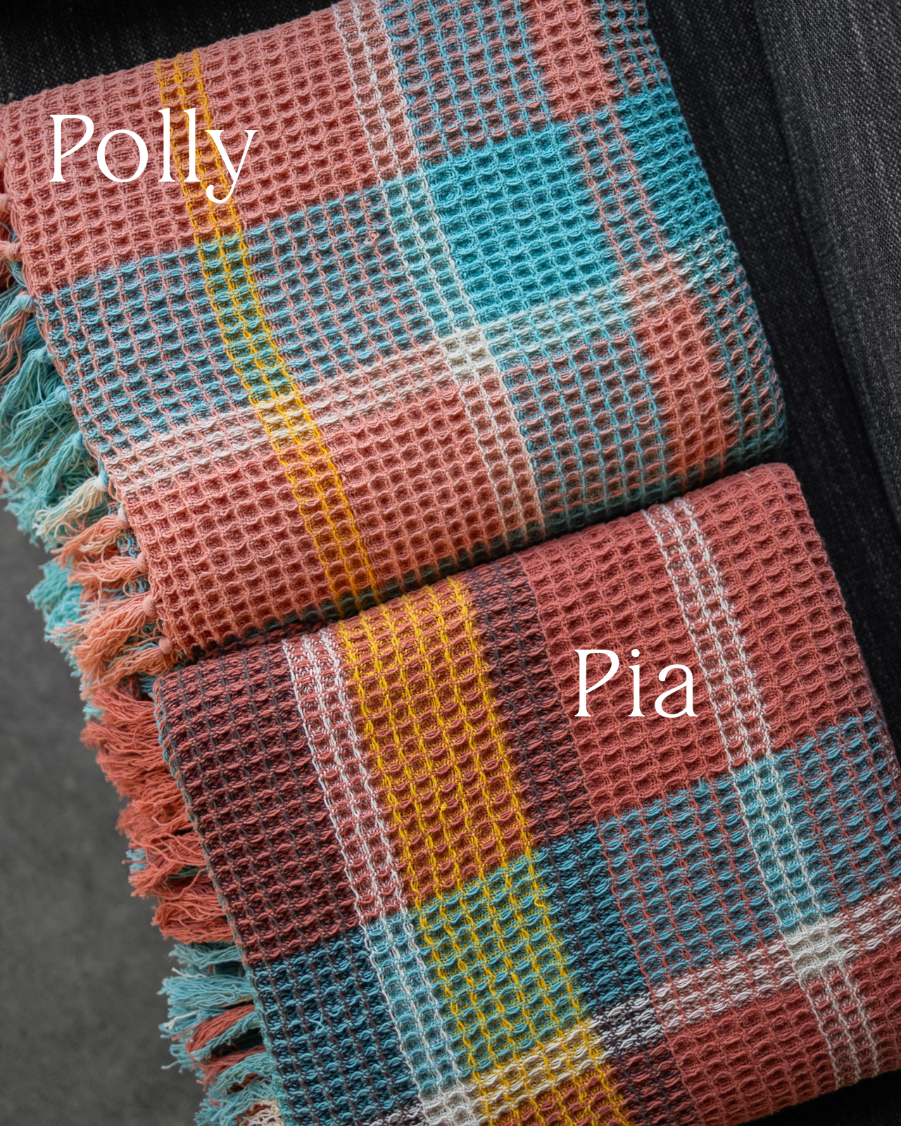 Polly Organic Cotton Waffle Knit Throw Blanket