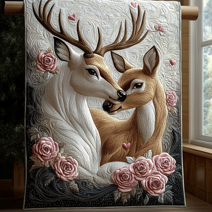 Valentine Deer Quilted Blanket NCU0DV2380