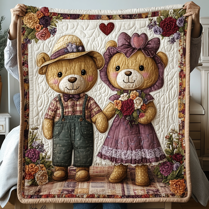 Valentine Teddies Quilted Blanket NCU0TL2407