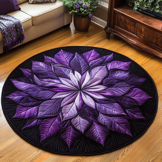 Velvet Feather Burst Quilted Round Mat NCU0DK1004