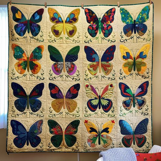 Vibrant Butterflies Quilted Blanket NCU0VL056