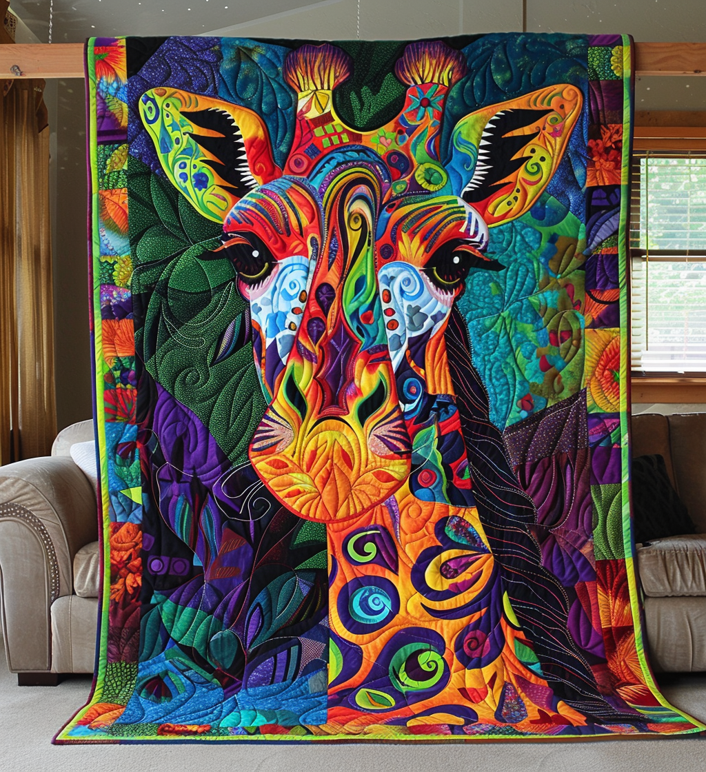 Vibrant Giraffe Magic Quilted Blanket NCU0PT158