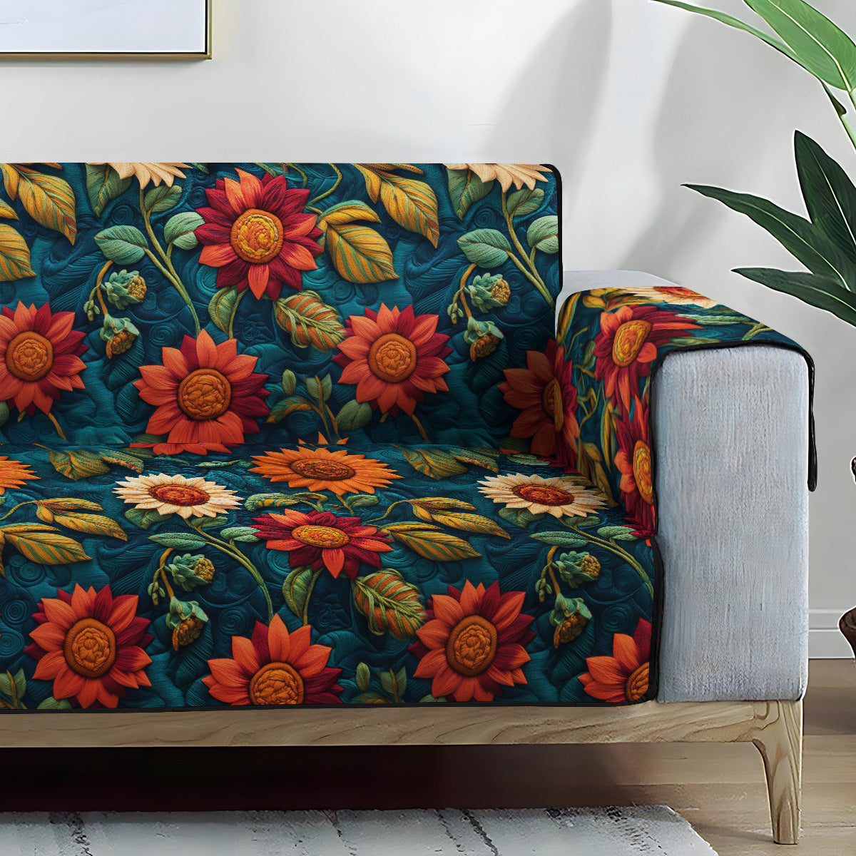 Vibrant Harvest Quilted Sofa Cover NCU0PT1618