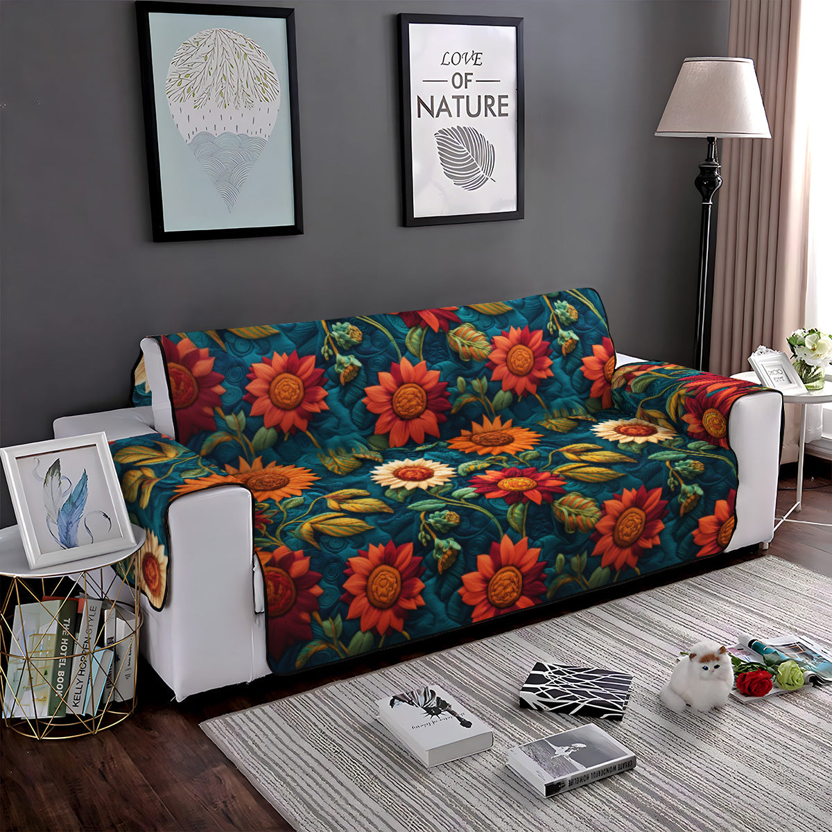 Vibrant Harvest Quilted Sofa Cover NCU0PT1618