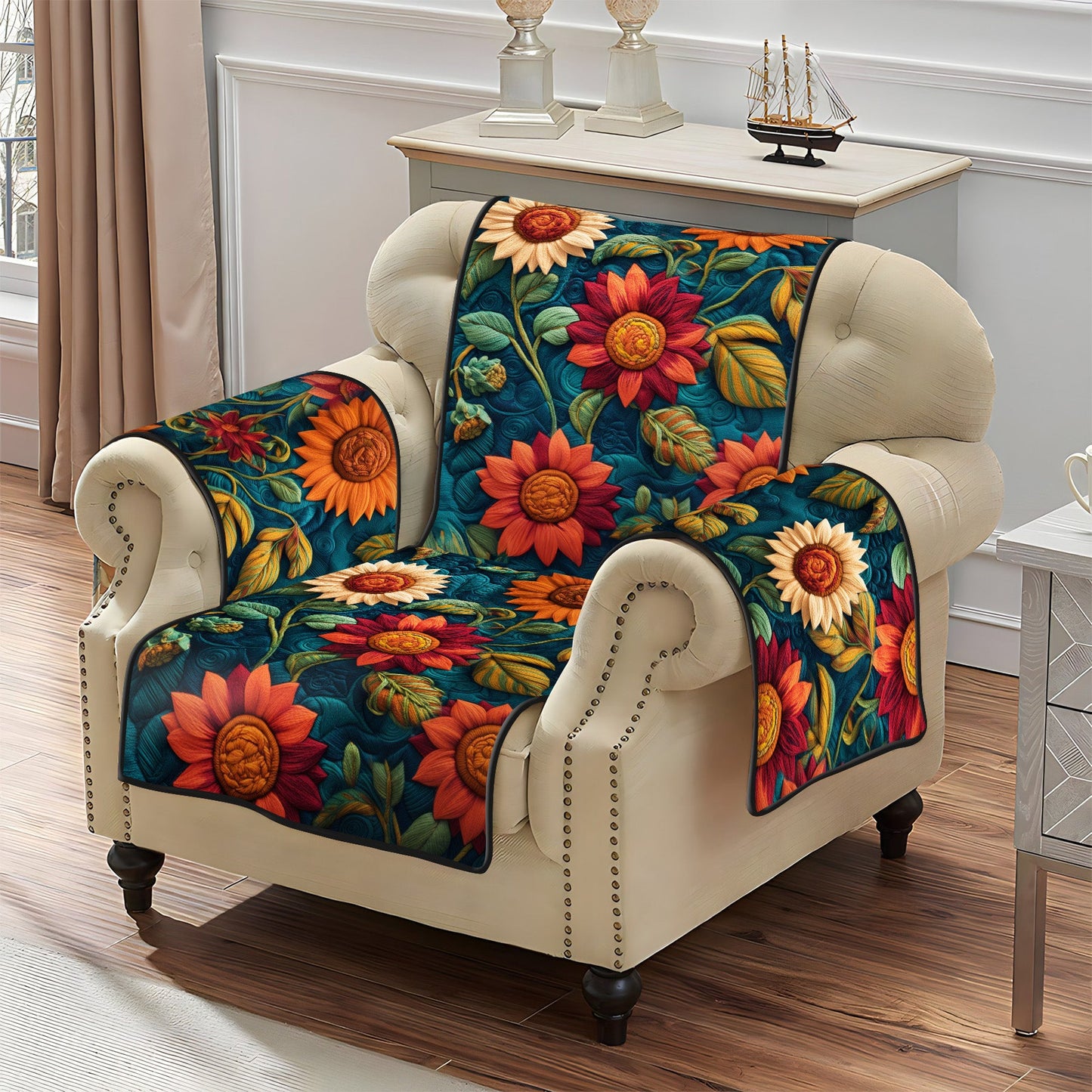 Vibrant Harvest Quilted Sofa Cover NCU0PT1618