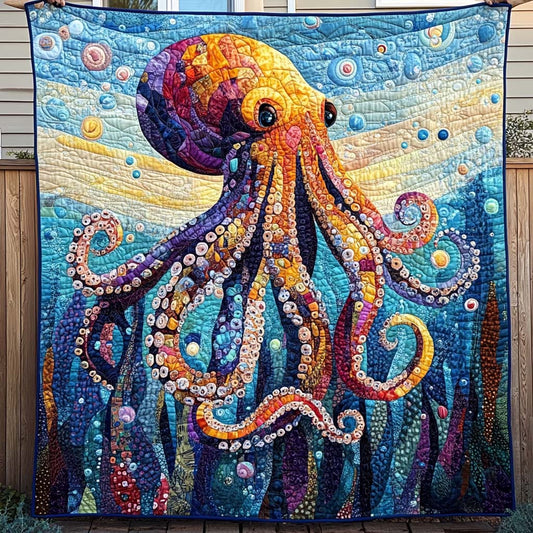 Vibrant Octopus Quilted Blanket NCU0NT727