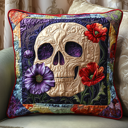 Vibrant Skull Quilted Pillow Case NCU0TL1856