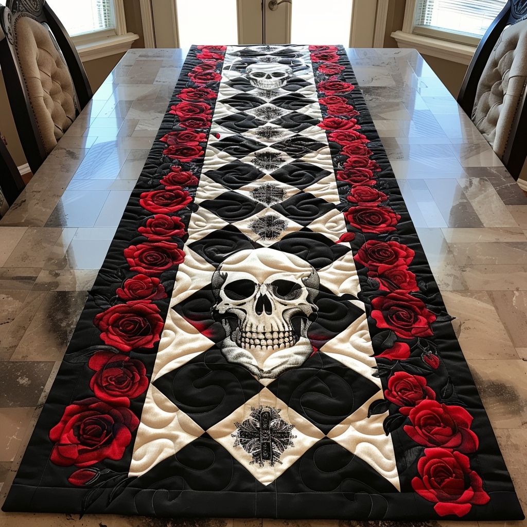 Victorian Goth Quilted Table Runner NCU0TH511