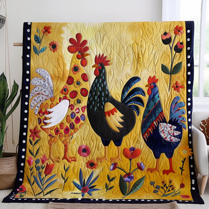 Village Rooster Quilted Blanket NCU0TL253