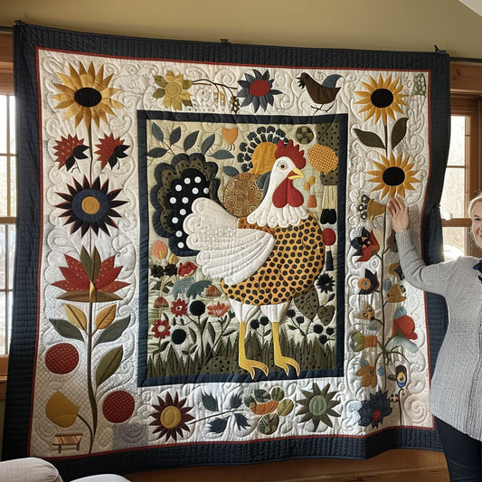 Vintage Cluck Quilted Blanket NCU0TL420