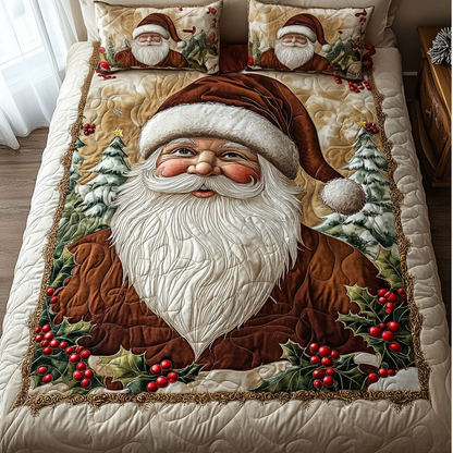 Vintage Santa Quilted Bedding Set NCU0DV2170