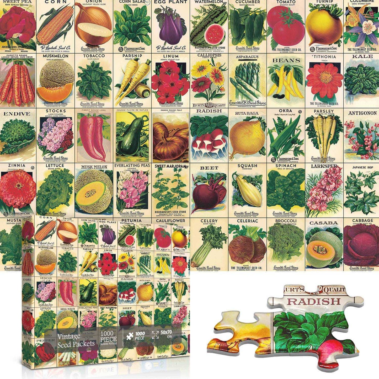 Vintage Seed Packets Jigsaw Puzzle 1000 Pieces