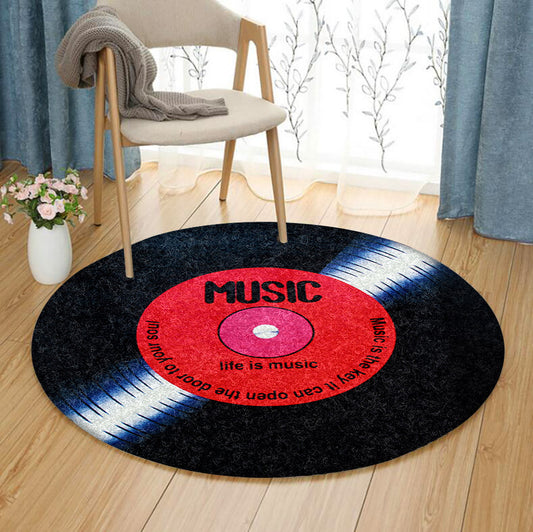 Vinyl HM160948TM Round Area Rug