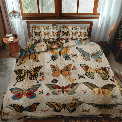 Vivid Butterflies 3-Piece Quilted Bedding Set NCU0VL132