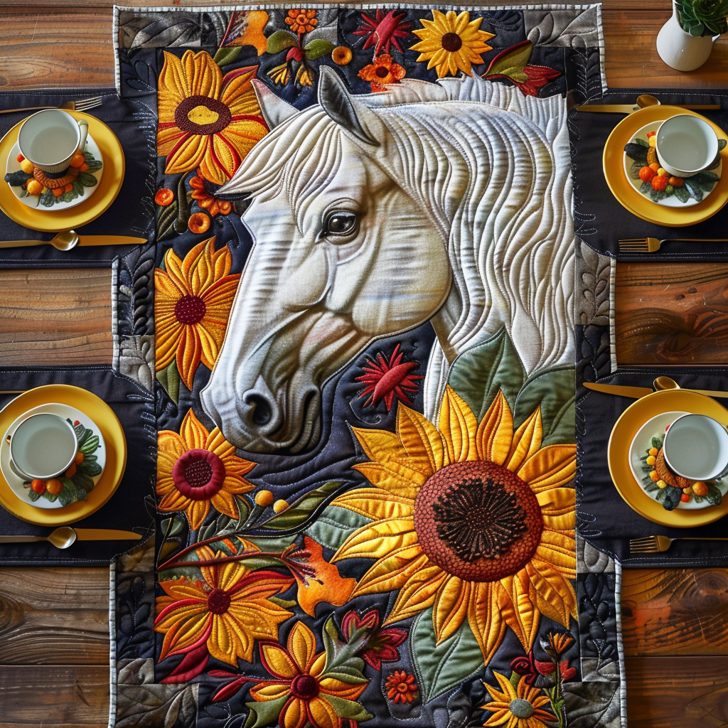 Vivid Horse Quilted Table Runner NCU0PD224