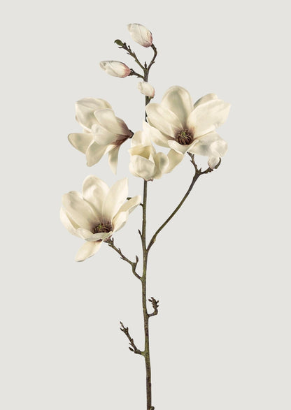 Faux Blooming Magnolia Branch - 35"