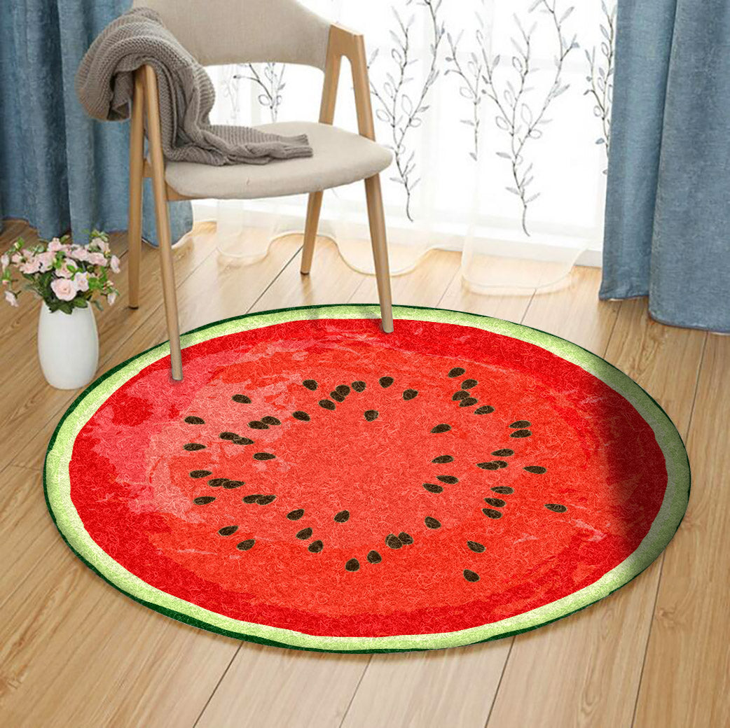 Watermelon TN120819PT Round Area Rug